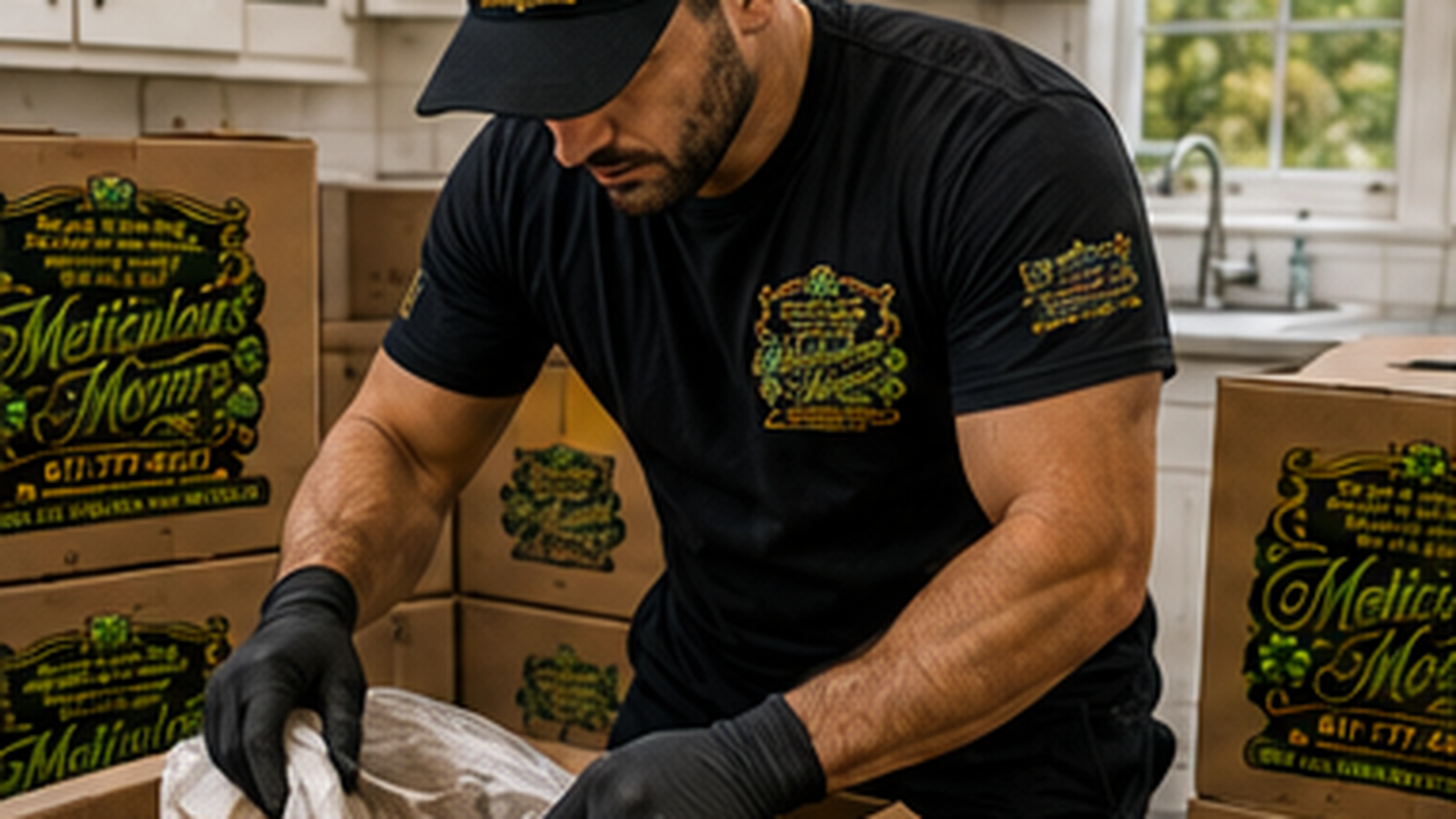 Meticulous Movers packing crew wrapping and boxing household belongings